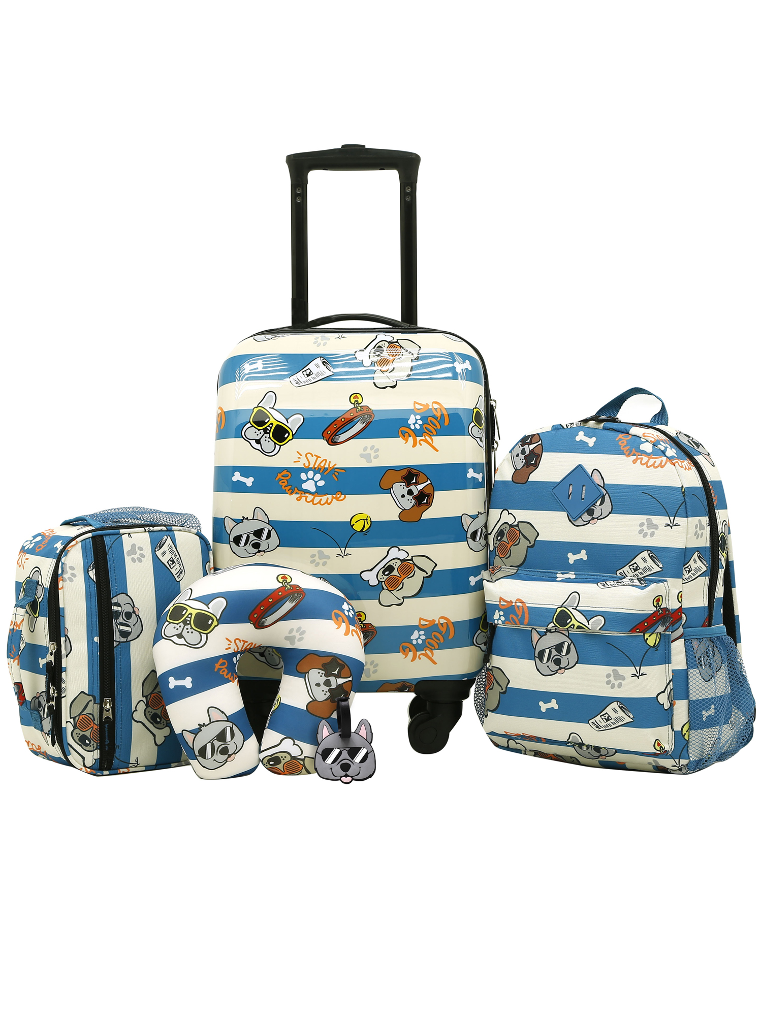Travelers Club 5-Pc Kids Luggage Set with 360Β° 4-Wheel Spinner System, Dog