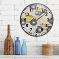 thumbnail image 3 of Yayeee Wall Clock Battery Operated 11.9" Silent Quartz Non-Ticking for Living Room Decor, Trucks Pattern, 3 of 8