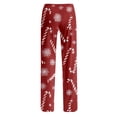 thumbnail image 6 of Lumtrix Women Christmas Pajamas Fashion Christmas Graphic Pjs Cute Drawstring Lounge Pant Wide Leg Trouser with Pocket Vermilion L, 6 of 6