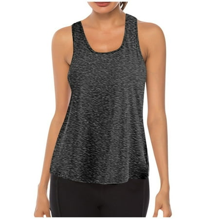Outfmvch Womens Tops Tank Top For Women Women Workout Tops Mesh Racerback Tank Yoga Shirts Gym Clothes Corset Tops For Women Grey XXL