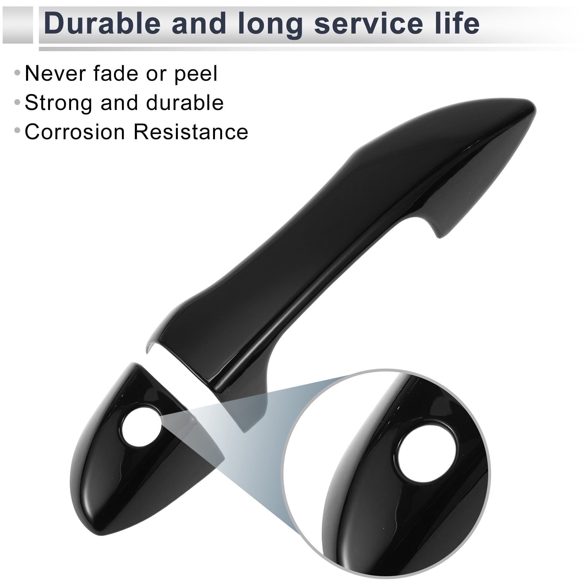 Unique Bargains Door Handle Cover Trim Black for Toyota Corolla 2014-2018