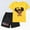 Yellow, variant on ATOGUTA Size 2-14 Years Girls Summer Outfits Short Sleeve Tshirts and Shorts Summer Sets Comfy Kids Clothing Black