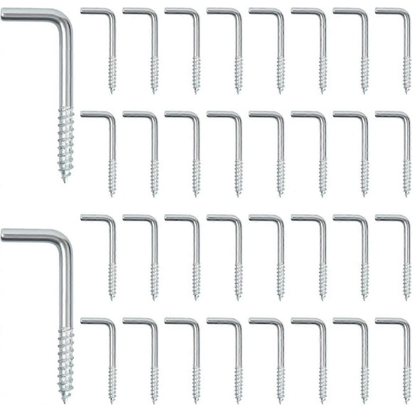 2.5x13x25mm,100pcs L Hook Bolts L Shape Right Angle Screw Hook Screw Straight Slot Hook L Hook Galvanized Screw Wall Hook