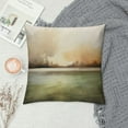 thumbnail image 2 of JEUXUS Aesthetic Decorative Short Plush Pillowcase (Universal 1) Print Wall Art Brown and Green Watercolor Scenery White, 2 of 5