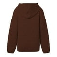 thumbnail image 5 of LIIPEE Hoodies For Women Fall Winter Warm Solid Color Long Sleeve Hooded Pullover Tops With Pocket Woman Versatile Birthday Wedding Weekend Sweatshirts,Brown,M, 5 of 5
