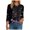 Black, variant on Womens 3/4 Length Sleeve Womens Tops Dressy Casual Spring Summer Round Neck Loose Fit Casual Eyelet Shirts