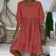 thumbnail image 5 of Vestido de Manga Corta para las Mujeres, Suelto Cuello Redondo Suéter Impresión Vestido de Moda Hecho de Poliéster Ligero para el Verano, Vestido de Verano para las Mujeres, 5 of 5