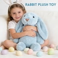 thumbnail image 4 of Bunny Stuffed Animal, 11.81in Cute Rabbit Plush, Easter Party Gift Soft Bunny Plush Long Ear Stuffed Animal (Purple), 4 of 5