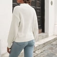 thumbnail image 4 of Womens Fall Fashion 2022! QLEICOM Sweaters for Women, Women's Half Turtleneck Sweater Women's Loose Autumn Winter Long Sleeve Knit Sweater On Clearance, 4 of 6