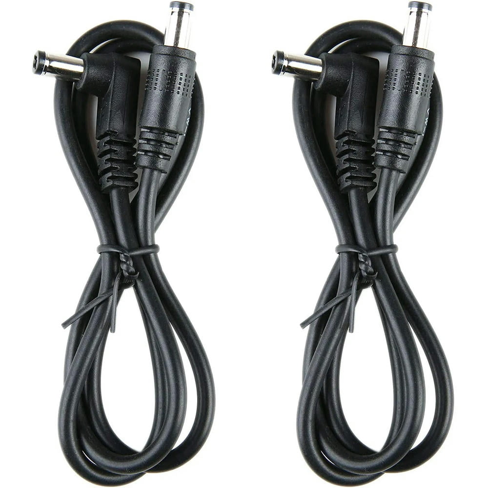 FOR 2 Pack Guitar Effect Pedal DC Cable 5.5mm x 2.1mm Power Lead Cord, 50CM Male to Male