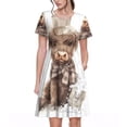 thumbnail image 1 of Bixox Robe d'Été à Manches Courtes pour Femmes Robe Ample Longueur Genou avec Poches-C, 1 of 7