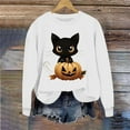 thumbnail image 5 of Inverlee Halloween Sweatshirts Women Funny Pumpkin Ghost Graphic T-shirt Loose Fit Crewneck Sweatshirt Long Sleeve Dressy Casual Pullover Tops Halloween Clothes, 5 of 6