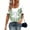 Green, variant on Women's T Shirts Short Sleeve Twofer Layered Look Graphic Print Square Neck Casual Loose Fit Summer Tops Navy Size S