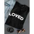 thumbnail image 3 of Loved Text Women Black T-Shirt, Female x-Large, 3 of 4