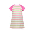 thumbnail image 2 of Robe T-shirt Fille Coton Poche Main Anneau 3D Rayure Manches Courtes 7 Ans, 2 of 5