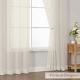 thumbnail image 4 of OVZME Cream Sheer Curtains 54 Inch Length, 2PK Rod Pocket Voile Short Window Panels for Apartment Bedroom Kids Room, Each 42"Wx54"L, 4 of 8