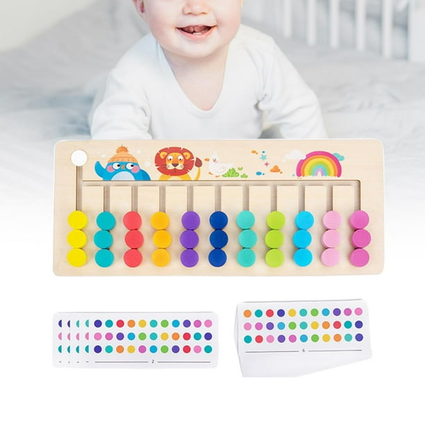 Montessori Toys Slide Puzzle Juegos de mesa, color y forma Matching Brain Teasers Juego de para niños de 3 4 5 6 7 años Regalos de cumpleaños , 11 colores CUTICAT rompecabezas de diapositivas montessori