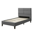 thumbnail image 1 of CorLiving Bellevue Adult Twin Upholstered Bed Frame with Wide-Rectangle Tufted Headboard and Slats - No Box Spring Required, 1 of 9