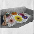 thumbnail image 6 of Gerber Daisy Soft Flannel Fleece Blanket, Vibrant Plants of Refreshing Summer Season Theme Botanical Garden Arrangement, Cozy Plush for Indoor and Outdoor Use, 60" x 80", Multicolor, by Ambesonne, 6 of 6