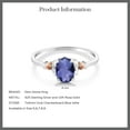 thumbnail image 5 of Gem Stone King 925 Silver and 10K Rose Gold Blue Iolite Engagement Ring for Women | 0.65 Cttw | Oval Checkerboard 7X5MM | Gemstone Birthstone | Size 9, 5 of 5