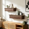thumbnail image 3 of SOFE Wood Scalloped Decorative Floating Shelves, Farmhouse Bedroom Bathroom Kitchen Shelving Wall Shelf, Small Hanging Shelves Display Book Picture Ledge Shelf, 3 of 11