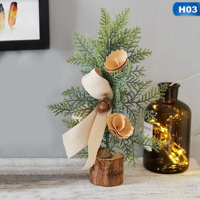 Shop Window Display Christmas Decorations KABOER Christmas Decorations Desktop Window Mini Christmas Tree Decoration Potted Festival Scene Layout Decorations ()