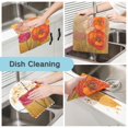 thumbnail image 2 of Yayeee 6 Pack Kitchen Dish Cloths Set for Washing Soft Drying Absorbent Microfiber Towels, Orange Abstract Floral, 2 of 9