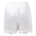 thumbnail image 5 of Womens Slip Shorts for under Dresses Elastic Waist Lace Trim Satin Bloomers Pettipants Culottes Slip Skirt, 5 of 9