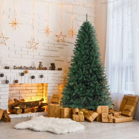 JUSTLET Christmas Tree  6FT Artificial Christmas Tree W/ 1000 PVC Branch Tips  Unlit  Green