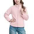 thumbnail image 2 of HUAXUN-Girls' Stand - Collar Jacket (Autumn & Winter) - Kids' Silk - Blend Macaron - Colored Warm Versatile Cardigan, Suitable for Inner & Outer Wear(Pink,7-8Years), 2 of 3