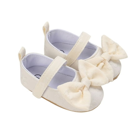 Meresysid Toddler Kids Infant Newborn Baby Summer Sandals Outside Wear Non-slip Breathable Sandals Sweet Soft Soled Cloth Shoes Beige