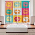 thumbnail image 2 of Ambesonne Modern Kitchen Curtains, Fashion Kiss Love Design, 55"x36", Multicolor, 2 of 3