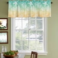 thumbnail image 6 of 2 Pack Marine Life Valance for Window Starfish Shell Coral Gradient Blue Yellow Ocean Kitchen Valance Rod Pocket Short Curtain Topper Decorative Window Treatment for Living Room Bedroom 54"x18", 6 of 9
