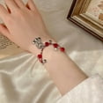thumbnail image 4 of Fiudx Pulsera de Campanas de Cuerda Roja Doble Tejida a Mano con Tarjeta Fus de Estilo Chino, 4 of 4