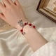 thumbnail image 4 of Pulseras para mujer, regalos para mujer, pulsera de campanas de cuerda roja doble tejida a mano con tarjeta Fus de estilo chino, pulsera de regalo., 4 of 4