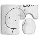 thumbnail image 1 of ABPHQTO Confundido más divertido Juego de alfombras de baño de 3 piezas Alfombra de baño Alfombra de contorno y tapa de inodoro ABPHQTO  Cont-CHAPPLE-14536, 1 of 2