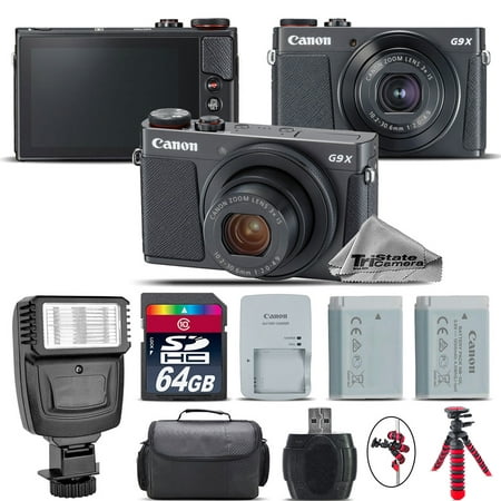 Canon PowerShot G9 X Mark II Digital 20.1MP Camera + EXT BAT + Flash - 64GB Kit