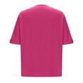 thumbnail image 6 of VEKDONE Womens Linen Tshirts Short Sleeve Crewneck Tunic Tops Summer Loose Fit Breathable Gauze Shirts Solid Color Lounge Blouse with Pockets Hot Pink XXXL, 6 of 9