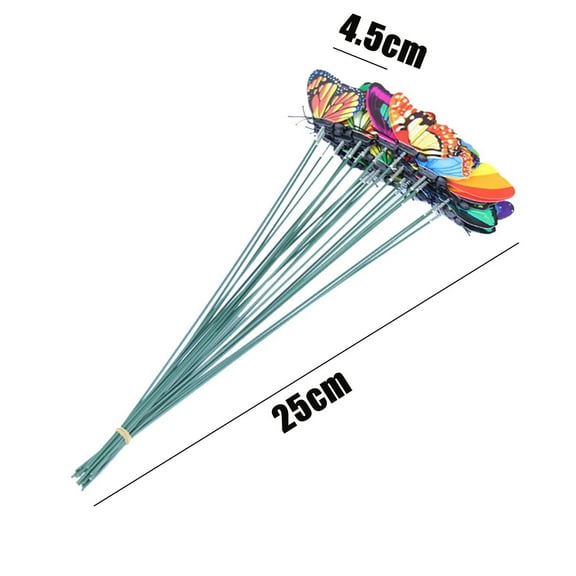 Garden Stakes 30 Pack Metal Flower Bed Stakes Outdoor Yard Planter Decor Moveable Butterfly Accent Garden Lawn Pathway Markers Butterfly Decor