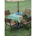 thumbnail image 3 of Outdoor Tablecloth with Umbrella Hole and Zipper, Summer Beach Square Table Cloth 54x54 Inch Waterproof Tablecloth, Palm Tree Tropical Botanical Ocean Blue Sky Picnic Table Cover for Patio Camping, 3 of 7