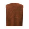 thumbnail image 4 of Ocealan Kids Medieval Pirates Suede Waistcoat Lace Up Vest Top Sailor Short Coat Dark Brown 16, 4 of 7