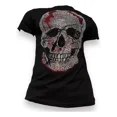 thumbnail image 4 of Playera Hombre Calavera En Pedrería Y Franja Roja Slim Fit, 4 of 8
