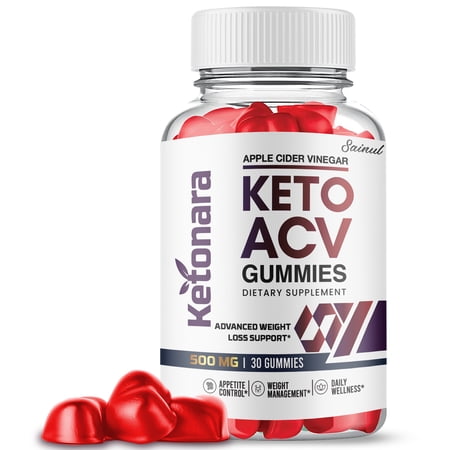 Ketonara Keto ACV Gummies, Maximum Strength for Weight Management, Apple Cider Vinegar, 30 day Supply Dietary Supplement (1 Pack)