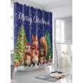 thumbnail image 5 of Xmas Squirrel, Waterproof Fabric Shower Curtain, Christmas Pine Tree Vintage Blue Shower Curtain for Bathroom Curtains Bathtubs Hotel Washable Shower Curtains with 12 Hooks Long 72x78in, 5 of 6
