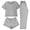 Gray, variant on Dianli Sleepwear Loungewear 3-Piece Women's Home Pajama Set Short Sleeve Top Shorts Casual Pants Soft Cotton Blend Lounge Set for Women Nightwear Cozy PJs