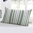 thumbnail image 5 of Sage Green Grey Stripe Throw Pillow Cover 20 x 30 Inch Decorative Pillow Cover Farmhouse Minimalist Striped Lumbar Pillowcase Seasonal Rectangle Cushion Case for Couch Sofa Bed Living Room, 5 of 7