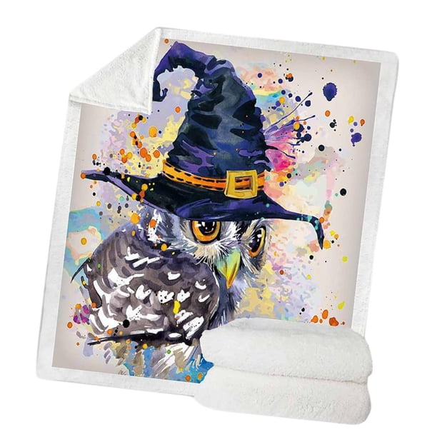 Manta de lana Suave y cómoda impresión digital Manta de franela Sofá Throw Owl Búho Magideal Manta de lana
