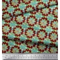 thumbnail image 3 of Soimoi Red Silk Fabric Multicolor Mandala Fabric Prints By Yard 42 Inch Wide, 3 of 5