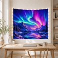 thumbnail image 5 of Aurora Borealis Over Snowy Mountains with Frozen Lake, Mystical Digital Art for Nature Lovers, Winter Wall Decor, Housewarming Gift Tapestry Wall Hanging for Bedroom and Living Room, 5 of 7
