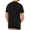 thumbnail image 3 of SCHIESSER Camiseta americana para hombres, paquete de 2 - 1/2 manga, camiseta interior, cuello en V SchwarzWeiß L (Large), 3 of 5